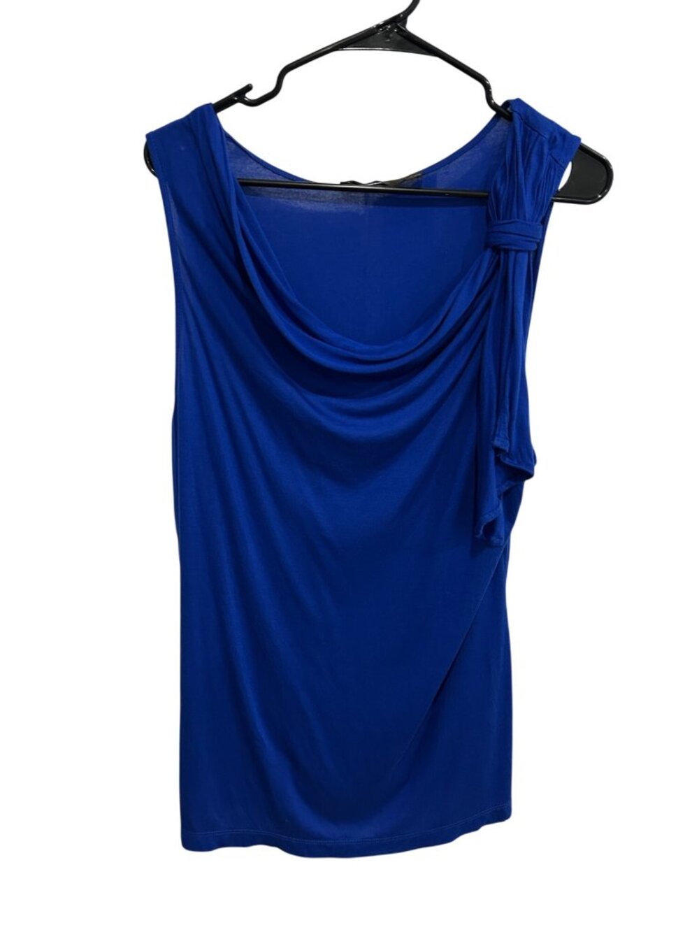 The Limited Royal Blue Drape Neck Top Size XL 100% Modal Quiet Luxury Minimalist